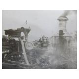 3 Original Antique Photos of Early Steam Powered Fire Engines