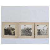 3 Original Antique Photos of Early Steam Powered Fire Engines