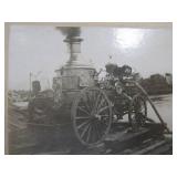 3 Original Antique Photos of Early Steam Powered Fire Engines