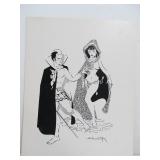 2 Old Vintage Original Illustration Drawings