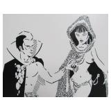 2 Old Vintage Original Illustration Drawings