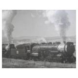 Large Old Original Burlington Route Railroad Train Photo w/Info