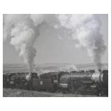 Large Old Original Burlington Route Railroad Train Photo w/Info