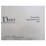 Lot of 4 Large Antique Menus From The New Washington Hotel in Seattle