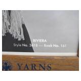Vintage Bernat Yarns Oak Frame Store Display Sign