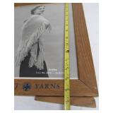 Vintage Bernat Yarns Oak Frame Store Display Sign