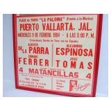 Large Framed Mexican Bullfight Poster
