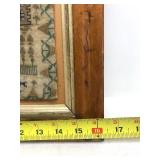 Original Antique Framed Needlepoint Verse Sampler - 1834