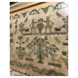 Original Antique Framed Needlepoint Verse Sampler - 1834