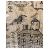 Original Antique Framed Needlepoint Verse Sampler - 1834