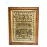 Original Antique Framed Needlepoint Verse Sampler - 1834