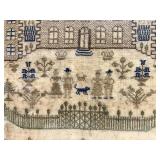 Original Antique Framed Needlepoint Verse Sampler - 1834