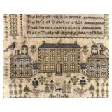 Original Antique Framed Needlepoint Verse Sampler - 1834