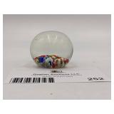 Beautiful Millefiori Hand-Blown Glass Paperweight