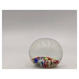 Beautiful Millefiori Hand-Blown Glass Paperweight