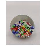 Beautiful Millefiori Hand-Blown Glass Paperweight