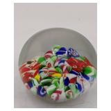 Beautiful Millefiori Hand-Blown Glass Paperweight