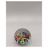 Beautiful Millefiori Hand-Blown Glass Paperweight