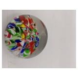 Beautiful Millefiori Hand-Blown Glass Paperweight