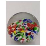 Beautiful Millefiori Hand-Blown Glass Paperweight