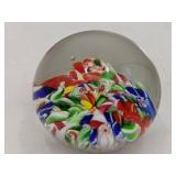 Beautiful Millefiori Hand-Blown Glass Paperweight