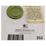 Vintage Col. Herbert Jeffrys Seal in Green Glass