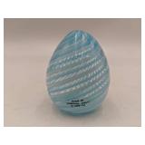 Vintage 1989 Murano Glass Azure Egg