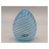 Vintage 1989 Murano Glass Azure Egg