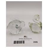 Hand-Blown Glass Rabbit and Swan