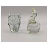 Hand-Blown Glass Rabbit and Swan