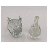 Hand-Blown Glass Rabbit and Swan