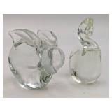 Hand-Blown Glass Rabbit and Swan
