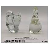 Hand-Blown Glass Rabbit and Swan