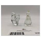 Hand-Blown Glass Rabbit and Swan