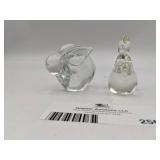 Hand-Blown Glass Rabbit and Swan
