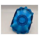 Vintage Hand-Blown Glass Basket Bowl
