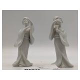Mid-Century 1970s Homco White Porcelain Geisha Figur