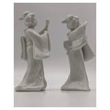 Mid-Century 1970s Homco White Porcelain Geisha Figur