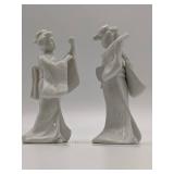 Mid-Century 1970s Homco White Porcelain Geisha Figur