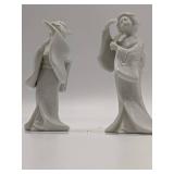 Mid-Century 1970s Homco White Porcelain Geisha Figur
