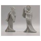 Mid-Century 1970s Homco White Porcelain Geisha Figur