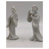 Mid-Century 1970s Homco White Porcelain Geisha Figur