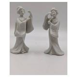 Mid-Century 1970s Homco White Porcelain Geisha Figur