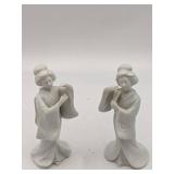 Mid-Century 1970s Homco White Porcelain Geisha Figur