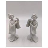 Mid-Century 1970s Homco White Porcelain Geisha Figur