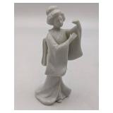 Mid-Century 1970s Homco White Porcelain Geisha Figur