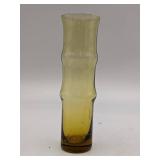 Vintage Bamboo Shaped Glass Vase and Japanese Ceramic Bowl