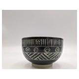 Vintage Bamboo Shaped Glass Vase and Japanese Ceramic Bowl