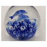 Under The Sea-Vintage Hand-Blown Glass Dolphin Paperweight