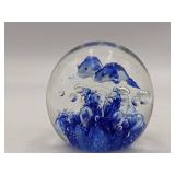 Under The Sea-Vintage Hand-Blown Glass Dolphin Paperweight